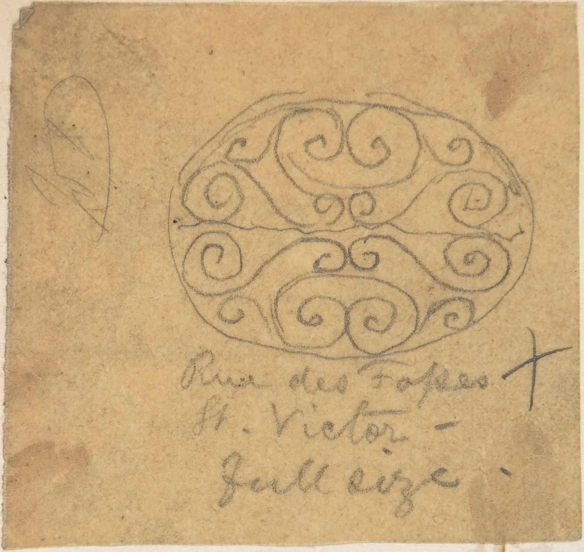 Metalwork Design, from Rue des Fosses St. Victor by Richardson Ellson, drawing, 1875-1885