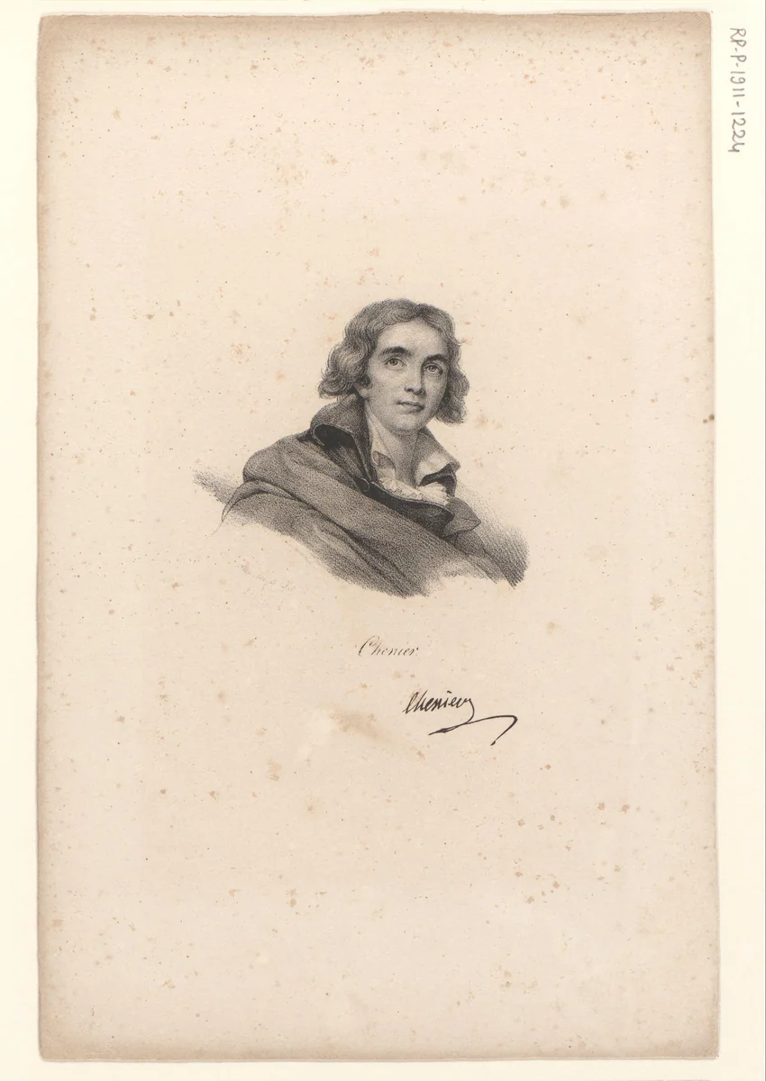 Portret van Marie-Joseph Chénier by anonymous, print, 1818-1842