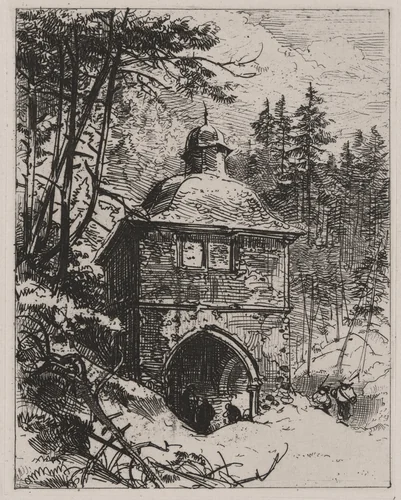 Chapel in Winter by Caspar Johann Nepomuk Scheuren, portfolio, 1842