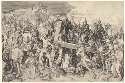 Christ Carrying the Cross by Martin Schongauer, print, 1470-1485