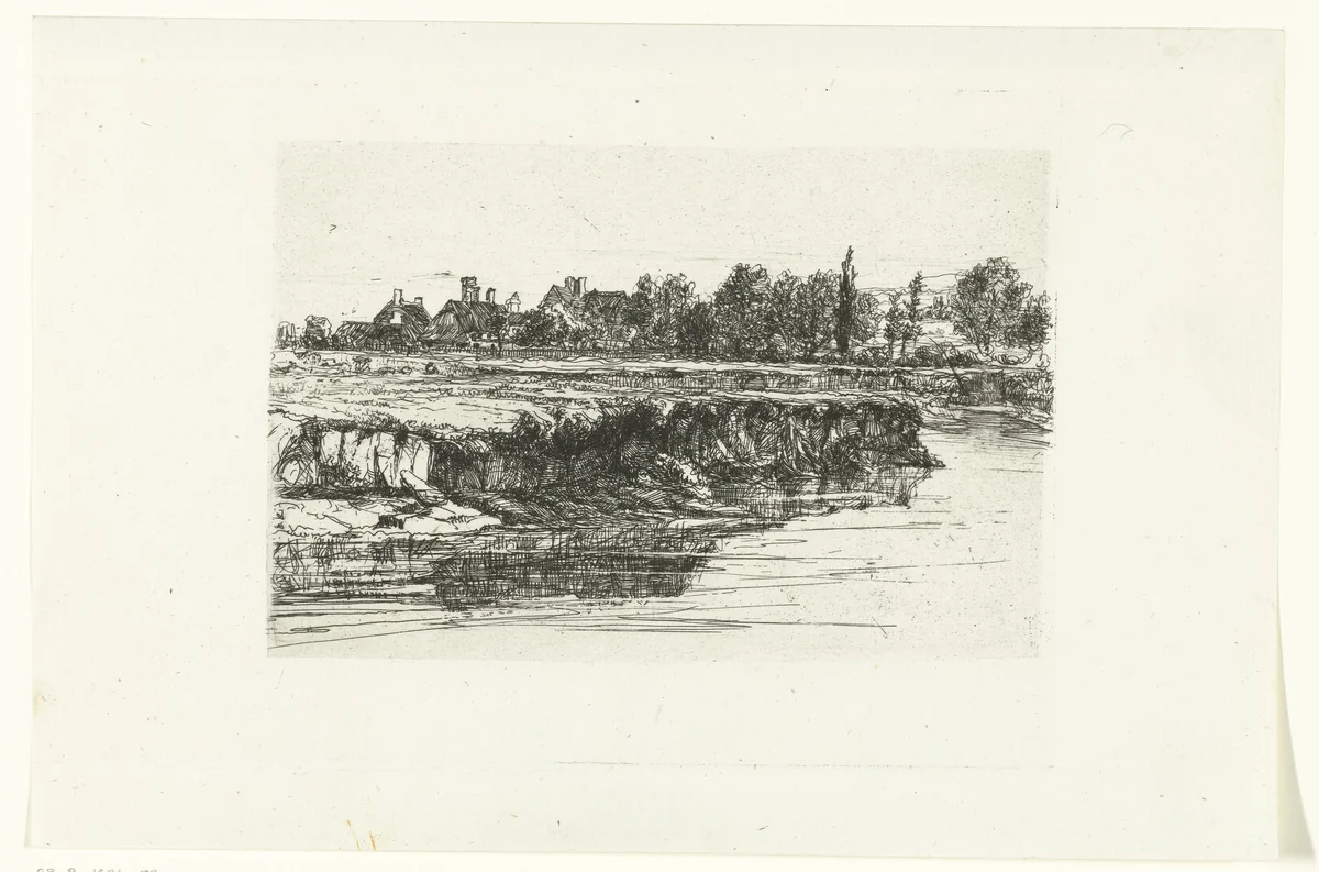 Oever van de Theems bij Sonning by Francis Seymour-Haden, print, 1863-1868