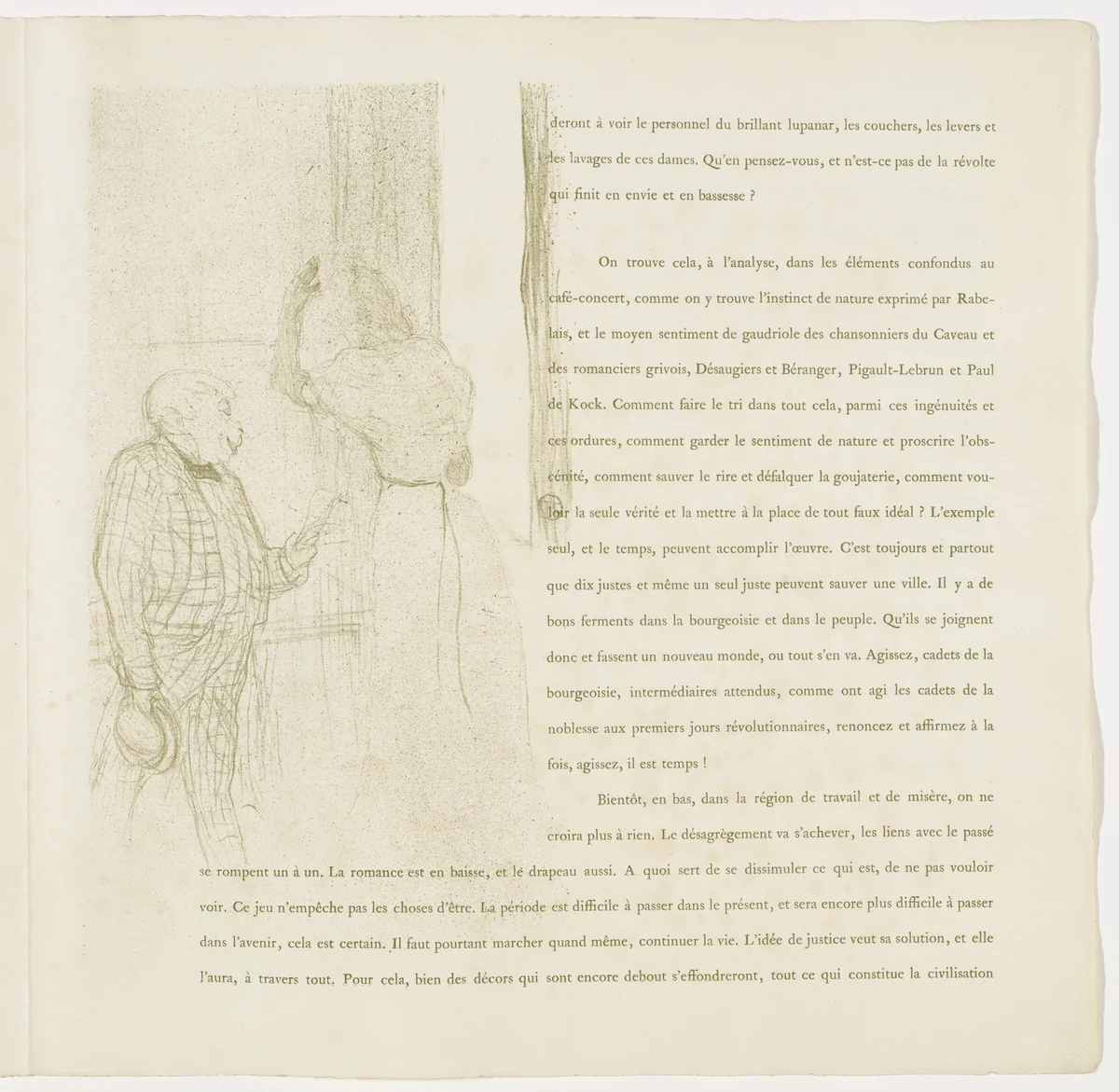 Plate 15 (in-text plate, folio 18) from Yvette Guilbert by Henri de Toulouse-Lautrec, illustrated book, 1894