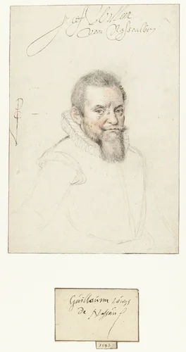 Portret van Graef Willem van Nassowien by Crispijn van de Passe, drawing, 1593