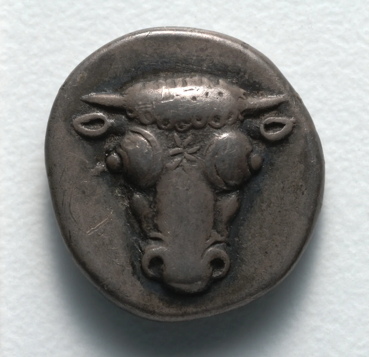 Hemidrachm: Bull's Head (obverse) by Unknown, metalwork, -490--475