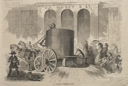 A Boston Watering-Cart by Winslow Homer, print, 1857