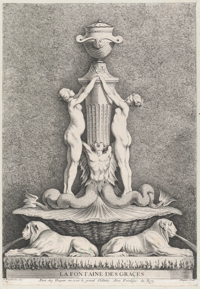 The Fountain of the Graces by Gabriel Huquier, print, 1737