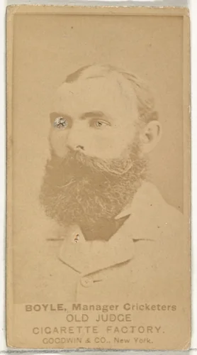Boyle, Manager of the Cricketers, from the Celebrities and Prizefighters series (N174) for Old Judge Cigarettes by Goodwin & Company, photograph, 1887-1888