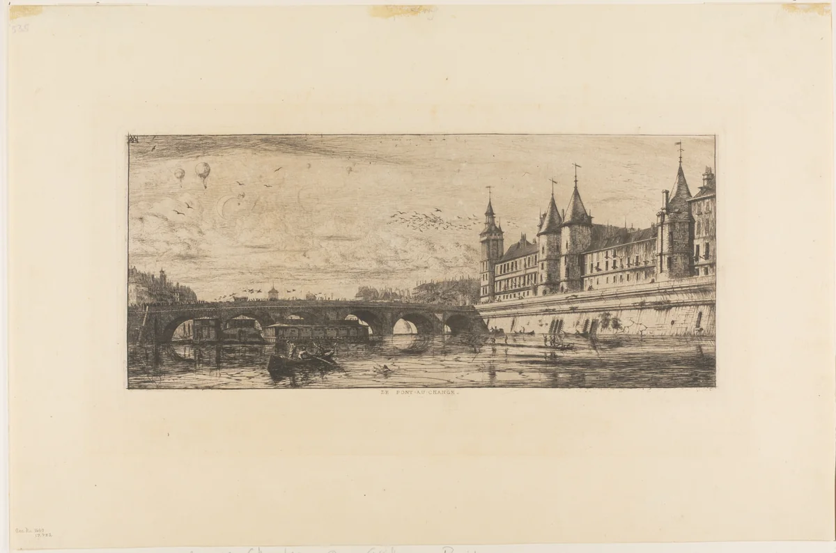 Pont-au-Change, Paris by Charles Meryon, print, 1854