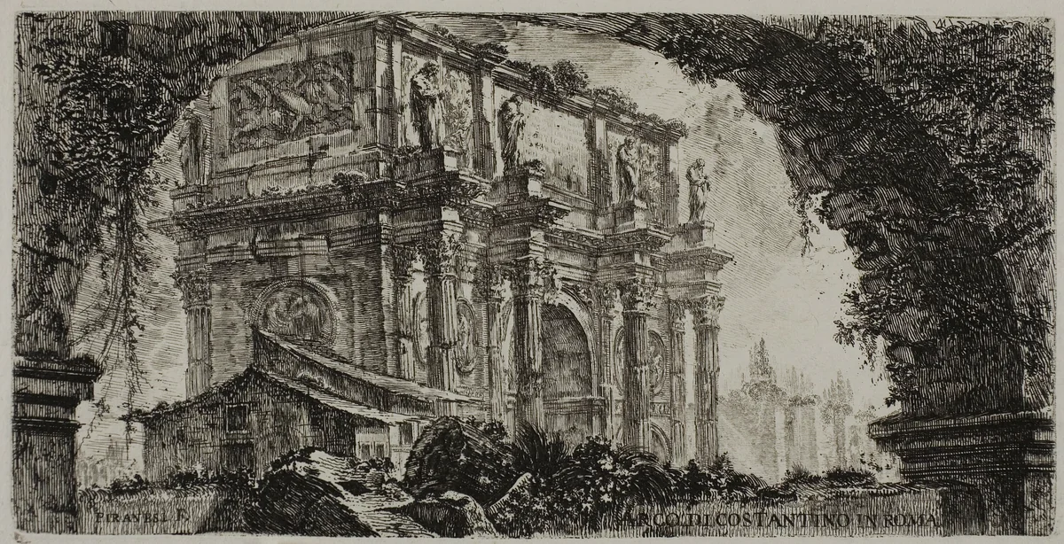 Arch of Constantine in Rome, plate 9 from Some Views of Triumphal Arches and other monuments by Giovanni Battista Piranesi, print, 1748