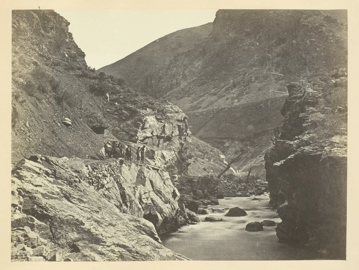Devil's Gate, (From Below) Weber Canon, Wasatch Mountain by Andrew J. Russell, photograph, 1868-1869