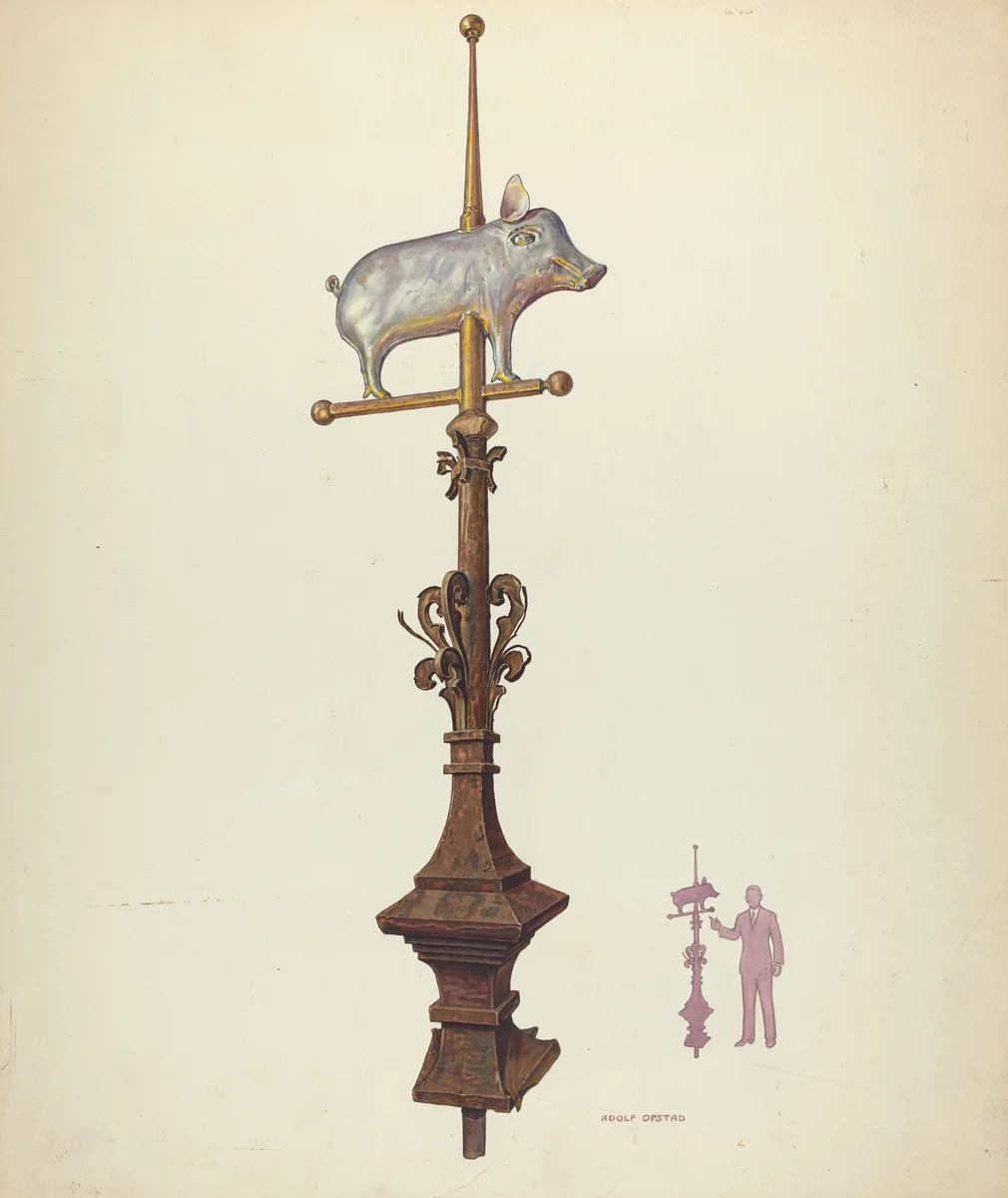 Weather Vane Finial by Adolph Opstad, index of american design, 1941