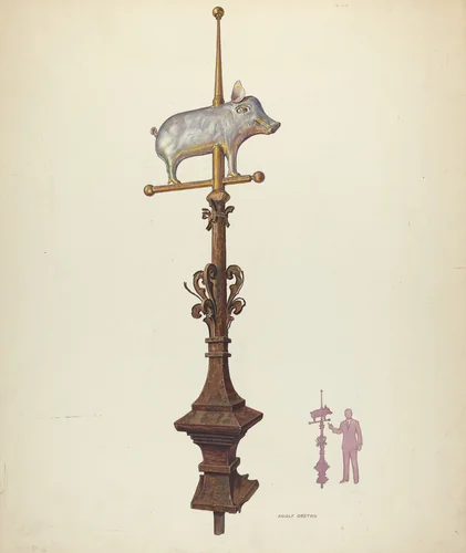 Weather Vane Finial by Adolph Opstad, index of american design, 1941
