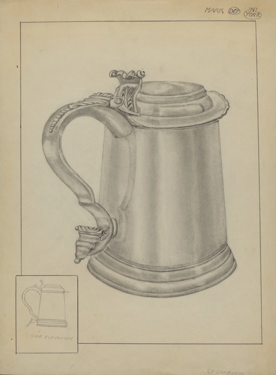 Silver Tankard by Gordon Sanborn, index of american design, 1936