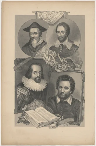 Hooker, Spenser, Lord Bacon, Ben Johnson by Thomas Abiel Prior, print, 1809-1886