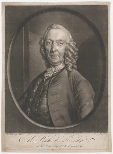 Mr. Richard Leveridge by Andreas van der Mijn, print, 1748-1758