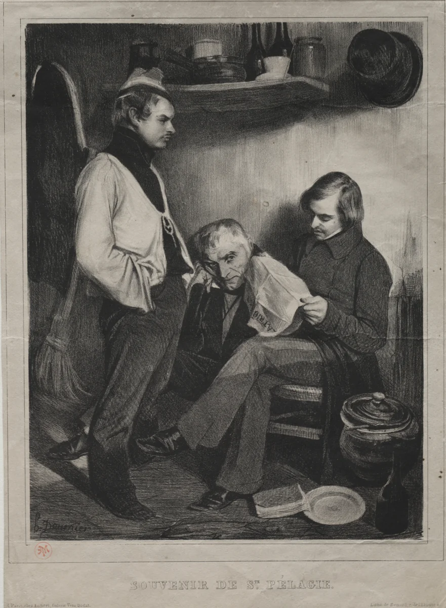 Souvenir of the Prison ot Ste. Pélagie by Honoré Daumier, print, 1834