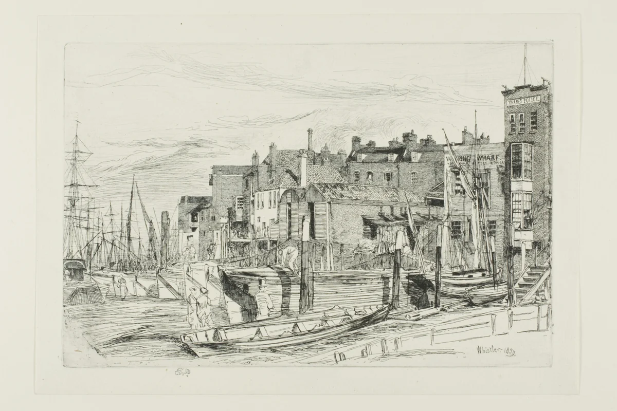 Thames Police by James McNeill Whistler, print, 1859