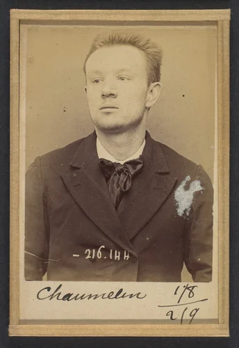 Chaumelin. Odilon. 22 ans, né à Paris VIe. Publiciste. Anarchiste. 24/3/94. by Alphonse Bertillon, photograph, 1894
