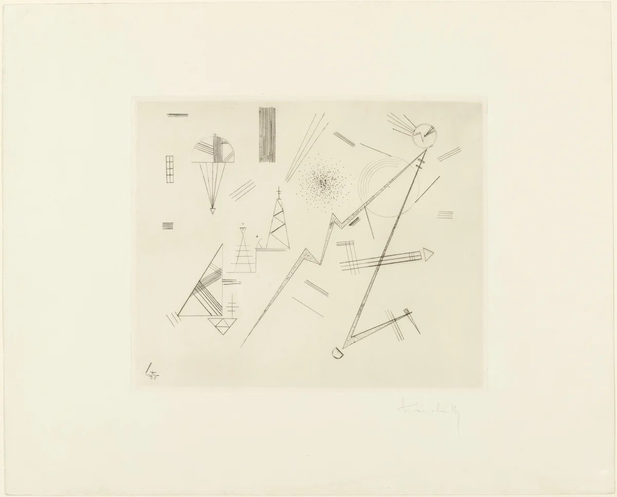 Etching for Circle of Friends of the Bauhaus (Radierung für den Kreis der Freunde des Bauhauses) by Wassily Kandinsky, print, 1932