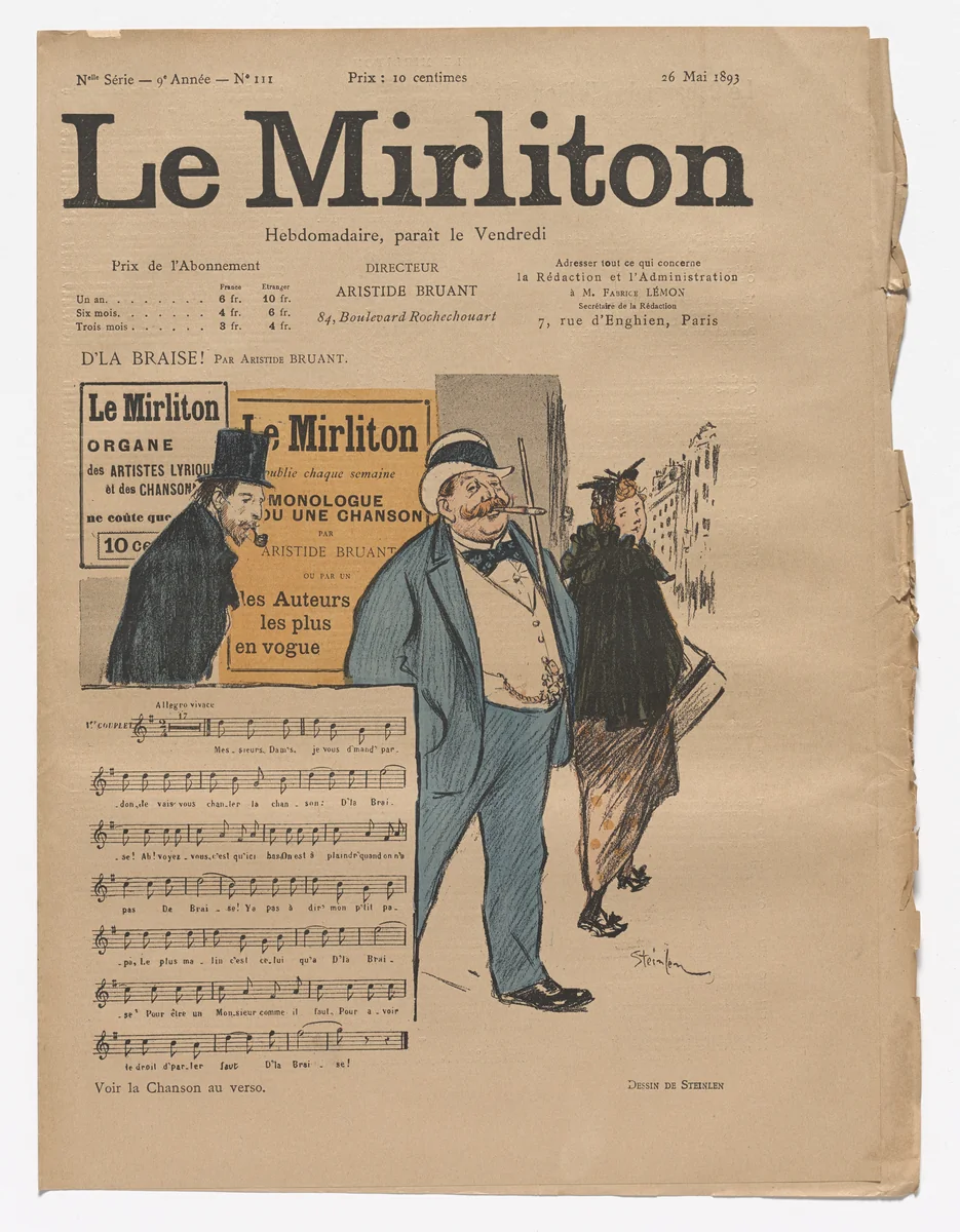 Le Mirliton, no. 111 by Théophile-Alexandre Steinlen, periodical, 1893