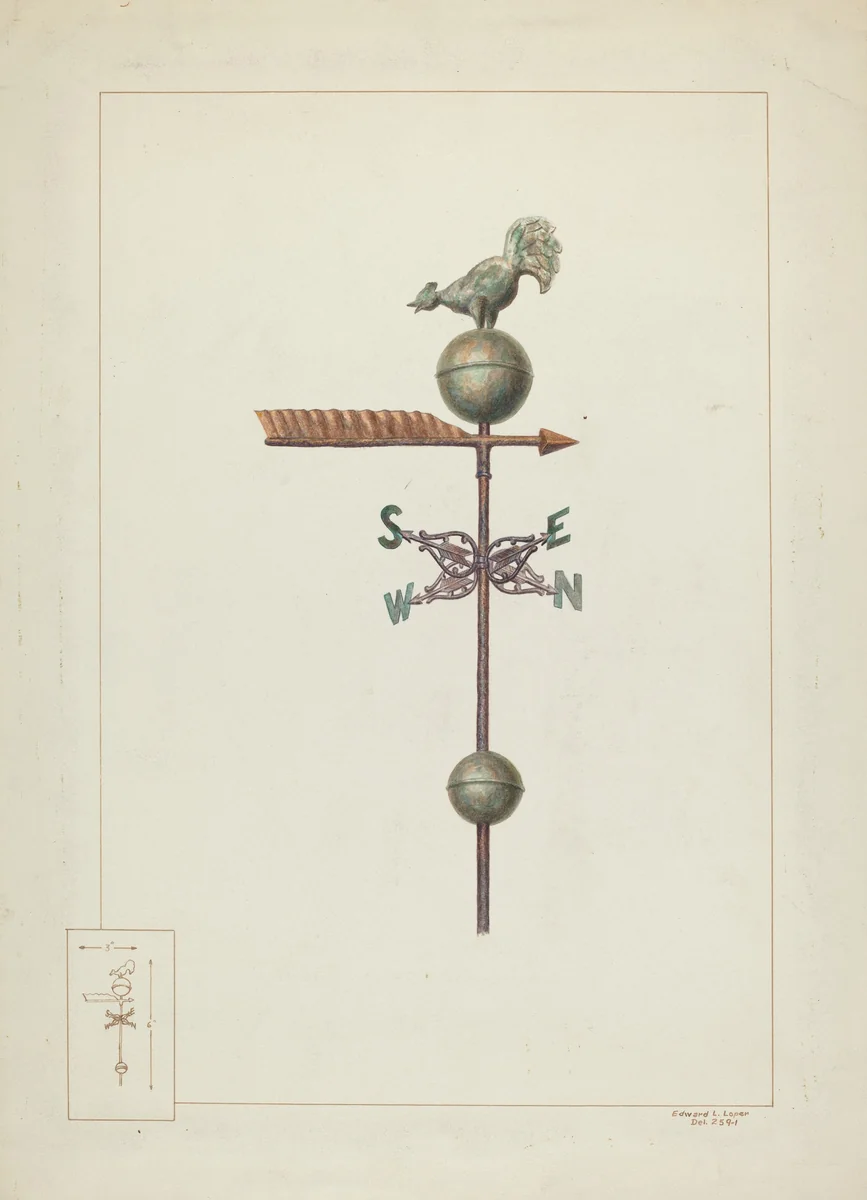 Weather Vane by Edward L. Loper, index of american design, 1937