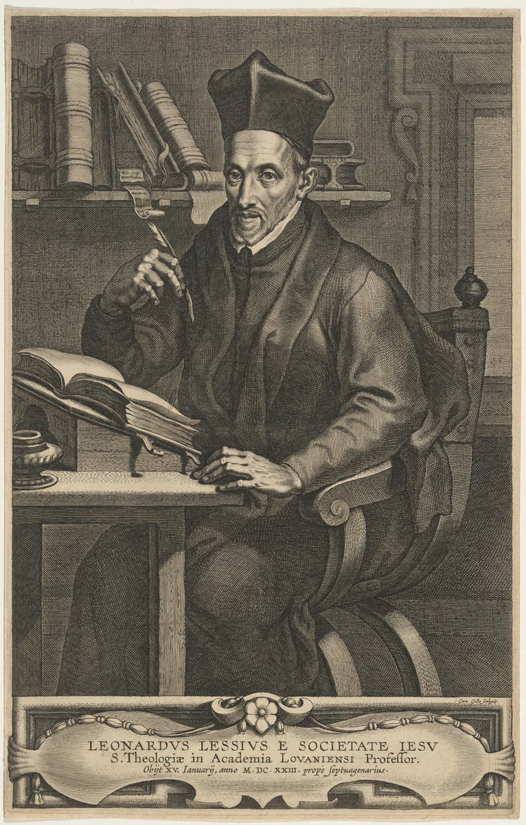 Leonard Lessius, Jesuit Priest, Professor at Louvain by Cornelis Galle, print, 1576-1650