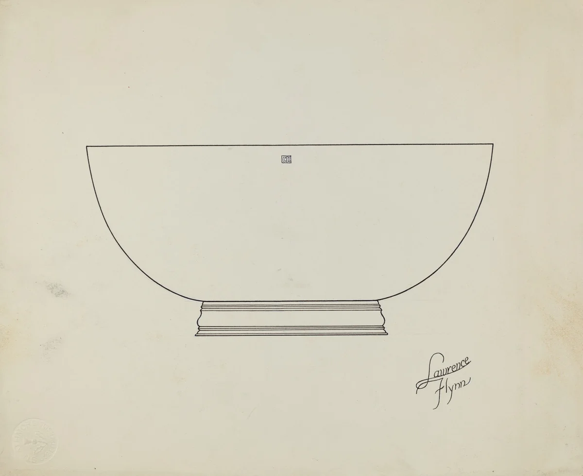 Silver Punch Bowl by Lawrence Flynn, index of american design, 1936