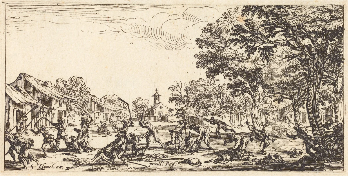 The Peasants' Revenge by Jacques Callot, print, 1633