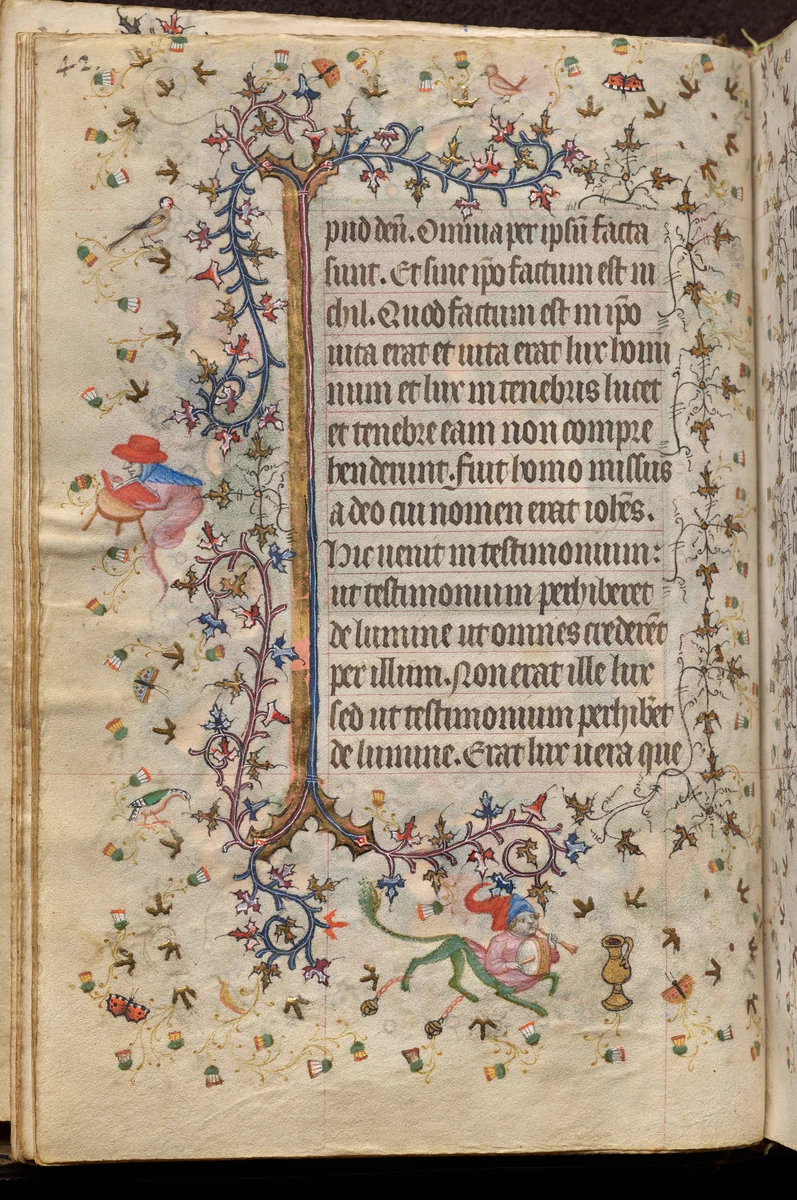 Hours of Charles the Noble, King of Navarre (1361-1425): fol. 21v, Text by Master of the Brussels Initials and Associates, book, 1400-1410