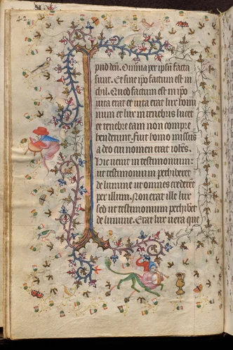 Hours of Charles the Noble, King of Navarre (1361-1425): fol. 21v, Text by Master of the Brussels Initials and Associates, book, 1400-1410