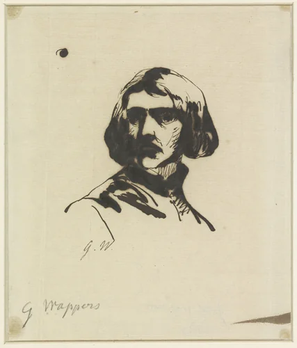 Mansportret by Gustave Wappers, drawing, 1813-1874