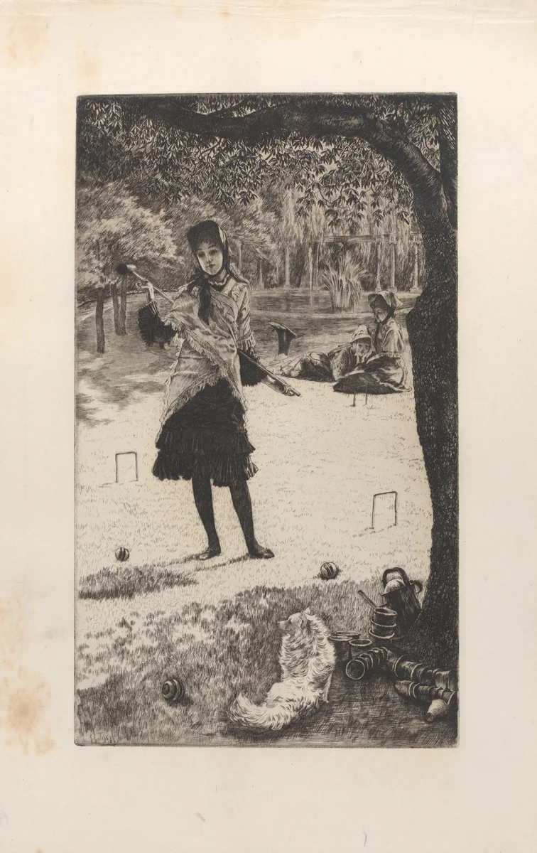 Croquet by James Tissot, print, 1878