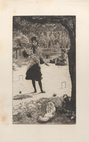 Croquet by James Tissot, print, 1878
