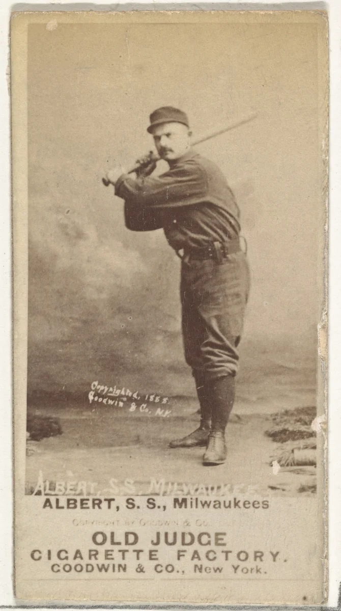 Augustus Peter "Gus" Alberts, Shortstop, Milwaukee, from the Old Judge series (N172) for Old Judge Cigarettes by Goodwin & Company, photograph, 1888