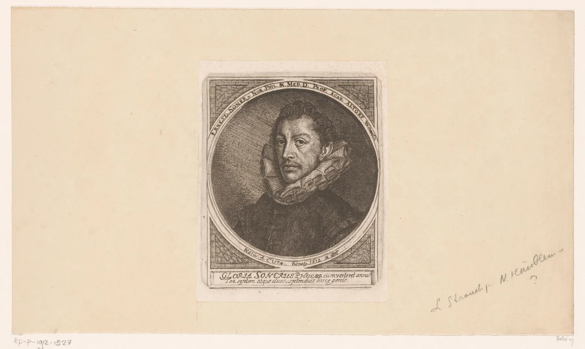 Portret van Ernst Soner by Nicolaus Häublin, print, 1650-1685