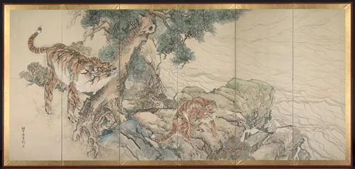 Tiger Family by Kishi Ganku, painting, 1800-1838