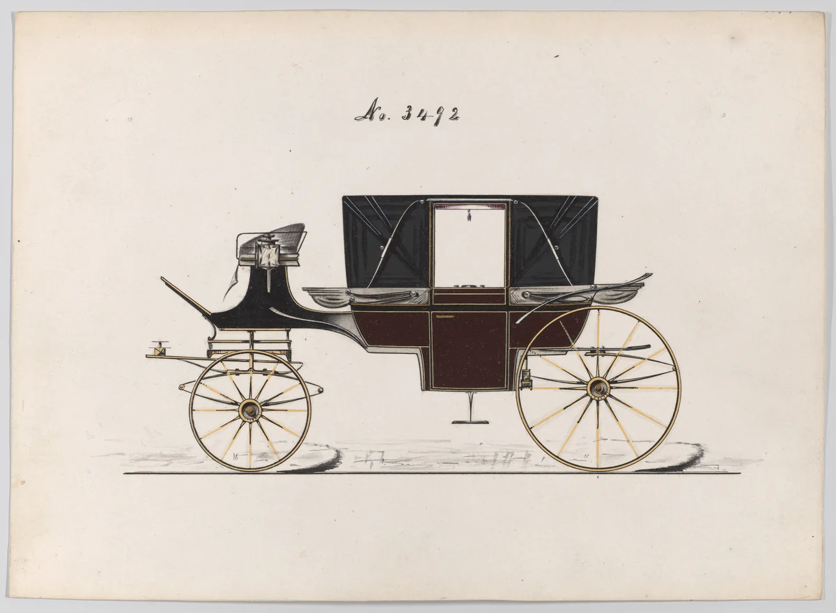 Design for Landau, No. 3492 by Brewster & Co., drawing, 1879