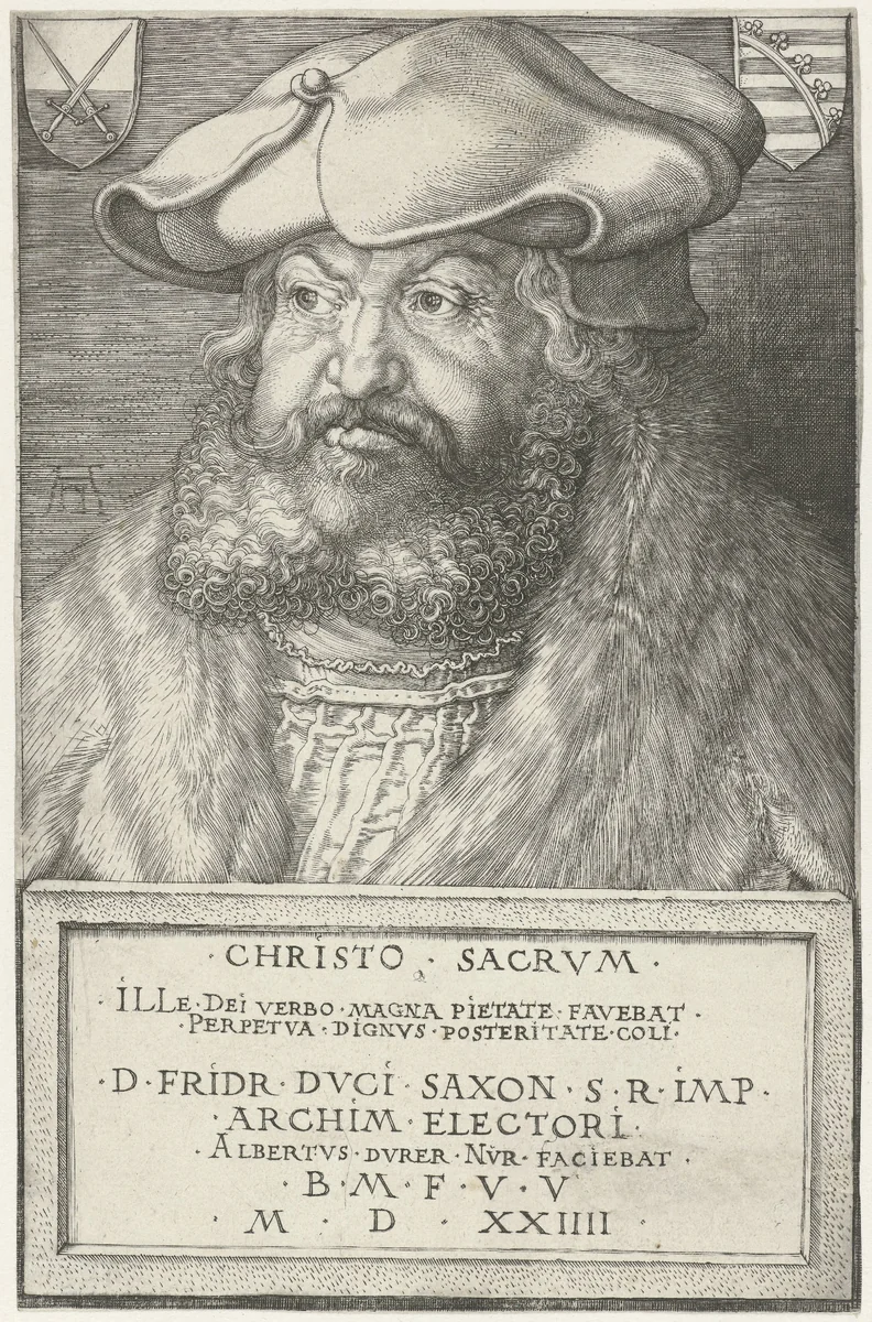 Portret van Frederik III de Wijze, keurvorst van Saksen by Unknown, print, 1524