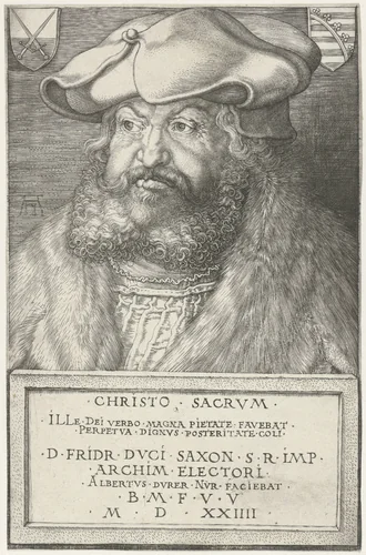 Portret van Frederik III de Wijze, keurvorst van Saksen by Unknown, print, 1524
