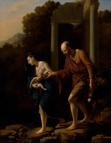The Flight into Egypt by Adriaen van der Werff, painting, 1710