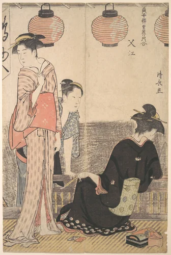 Scene in Nakasu, a District of Edo by Torii Kiyonaga (鳥居清長), print, 1783