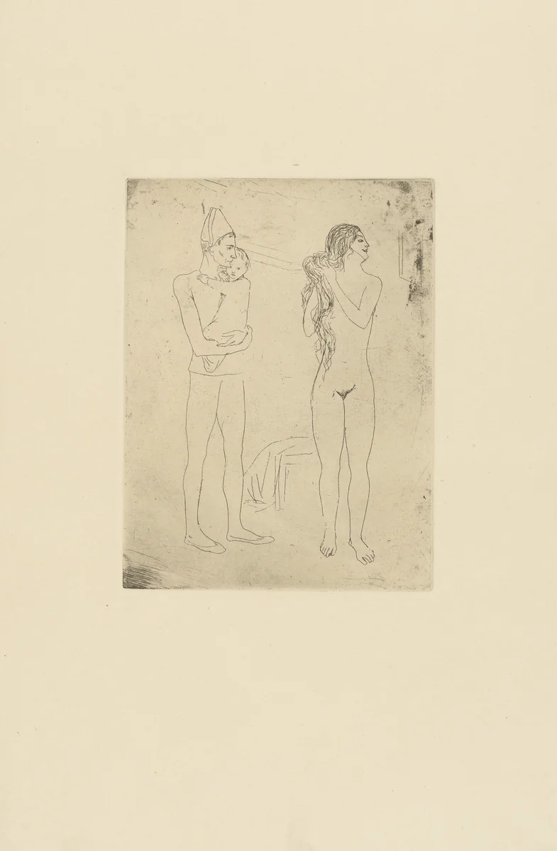 Mother at Her Toilette (La Toilette de la mère) from the Saltimbanques series by Pablo Picasso, print, 1905