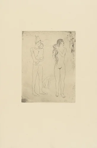 Mother at Her Toilette (La Toilette de la mère) from the Saltimbanques series by Pablo Picasso, print, 1905