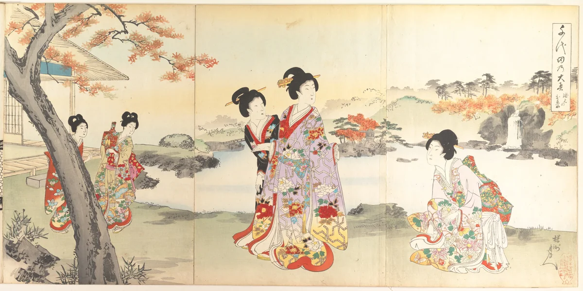Chiyoda Castle (Album of Women) by Yōshū Chikanobu (楊洲周延), print, 1895