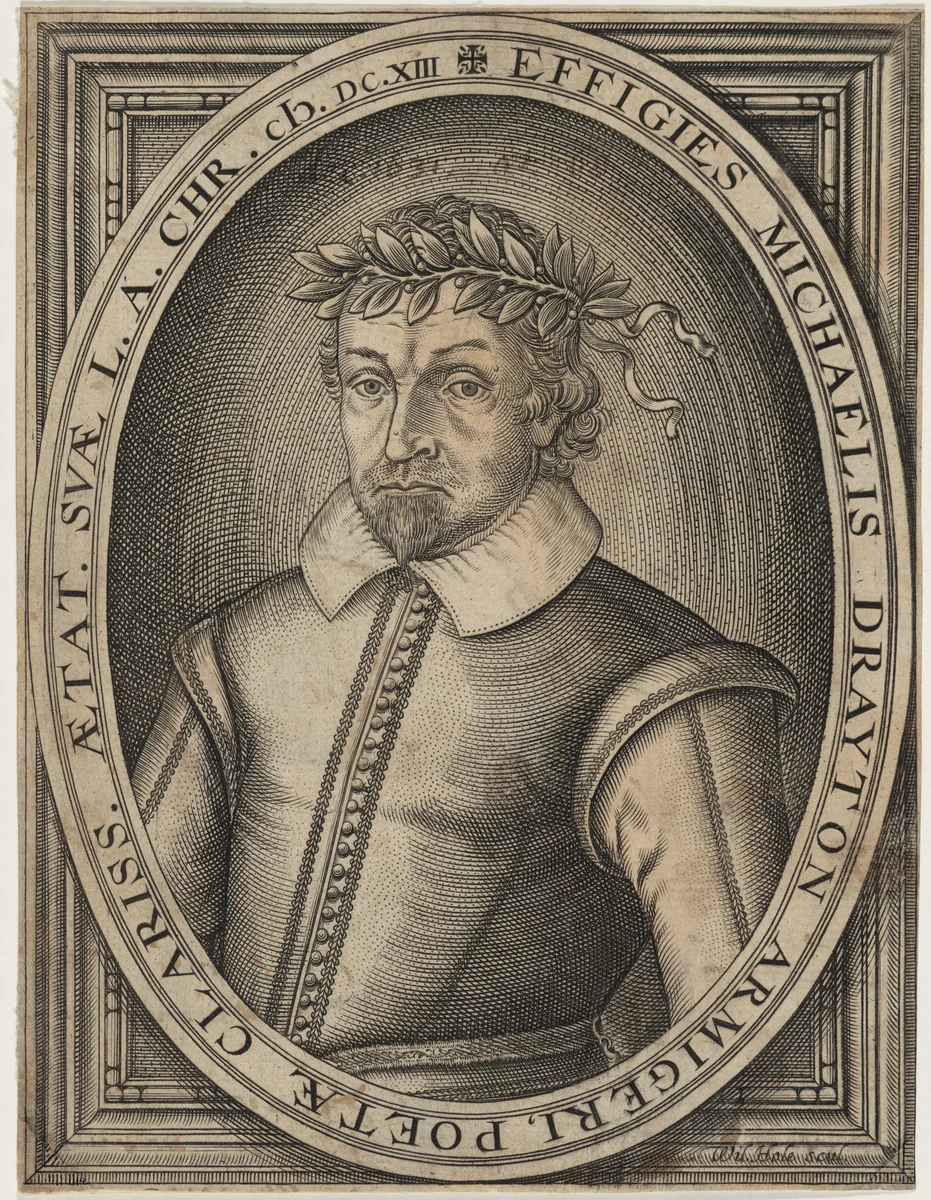 Michael Drayton by William Hole, print, 1619