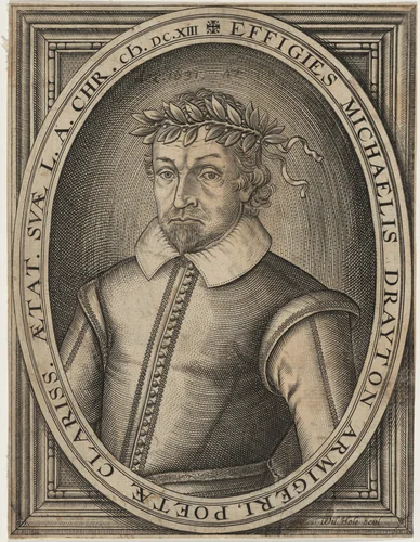 Michael Drayton by William Hole, print, 1619