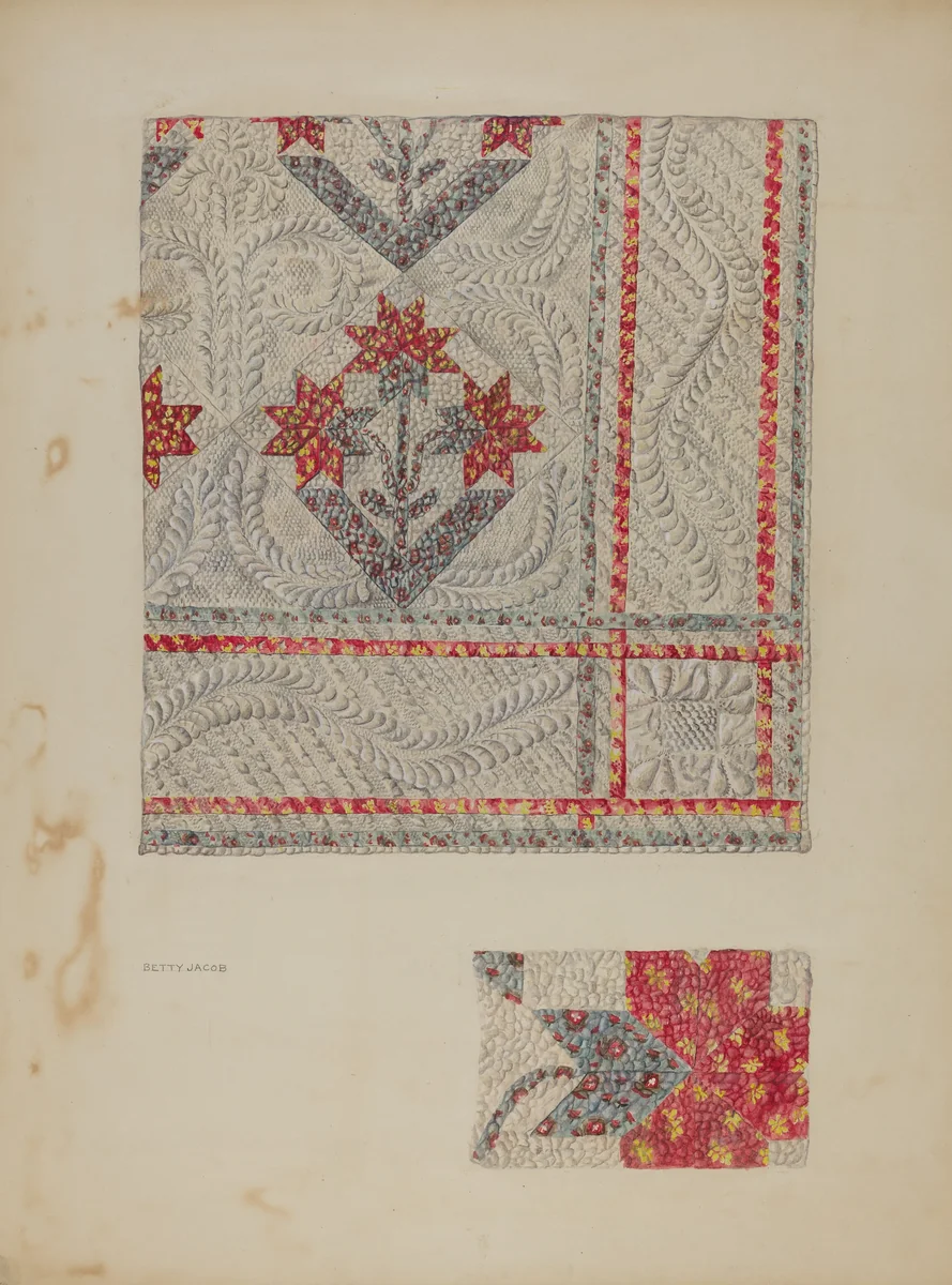 Quilt by Betty Jacob, index of american design, 1941