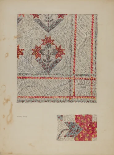 Quilt by Betty Jacob, index of american design, 1941
