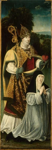 Saint Augustine and an Augustinian Canoness by North Netherlandish, painting, 1520-1540