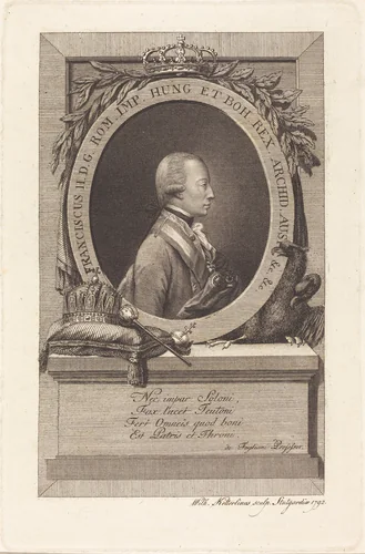 Francis II, Holy Roman Emperor by Christian Wilhelm Ketterlinus, print, 1792